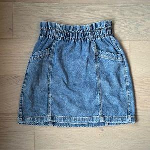 Paperbag Waist Jean Skirt